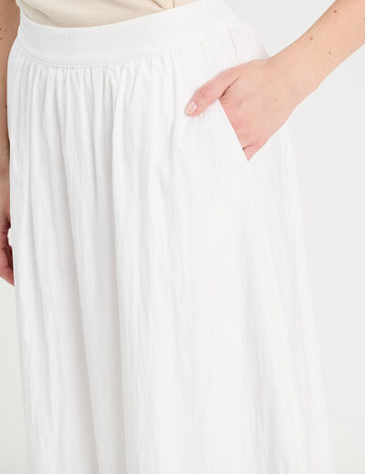 Jupe longue évasée blanc femme