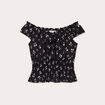 Blouse manches courtes noir femme