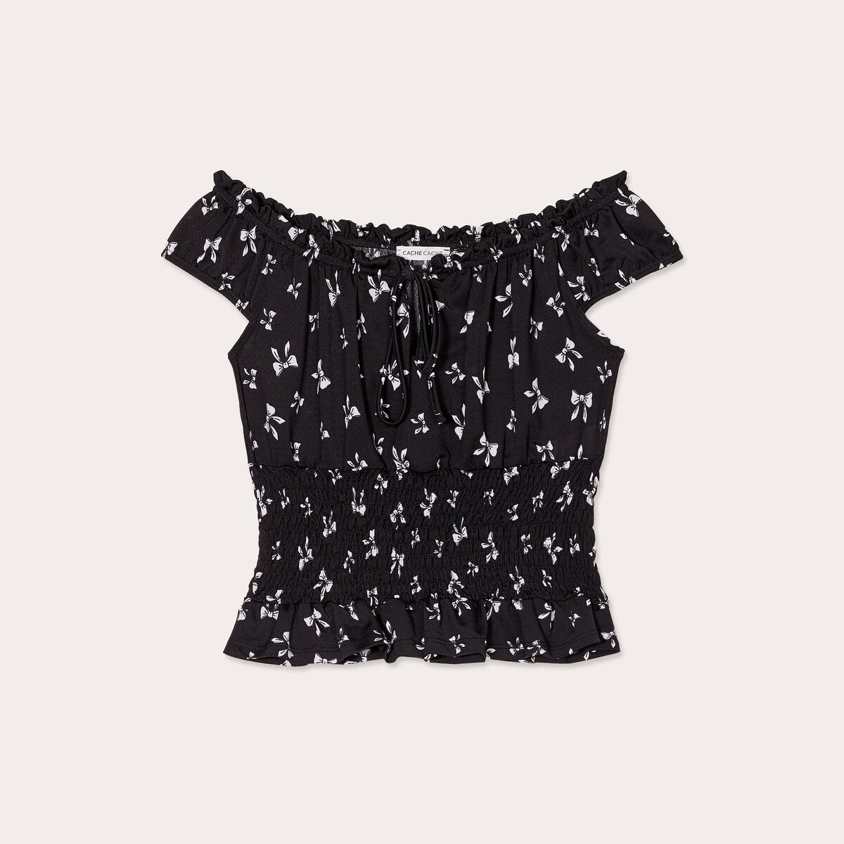 Blouse manches courtes noir femme