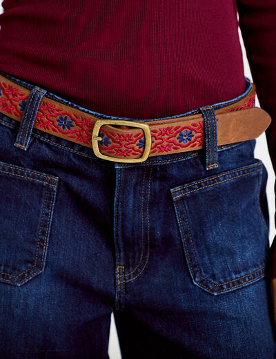 Jean bootcut ceinture amovible denim brut femme