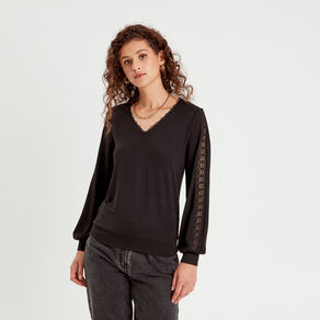 T-shirt manches longues noir femme