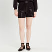 Short ajusté avec sequins noir femme