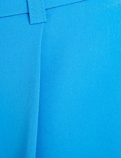 Pantalon city large bleu femme