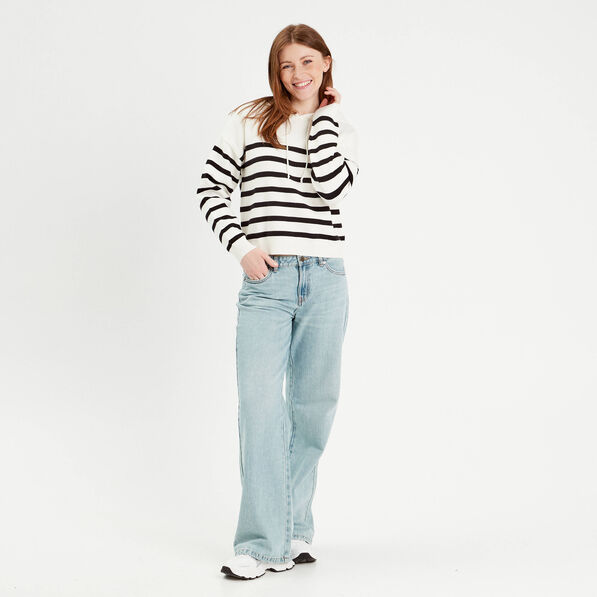 Pull à capuche ecru femme