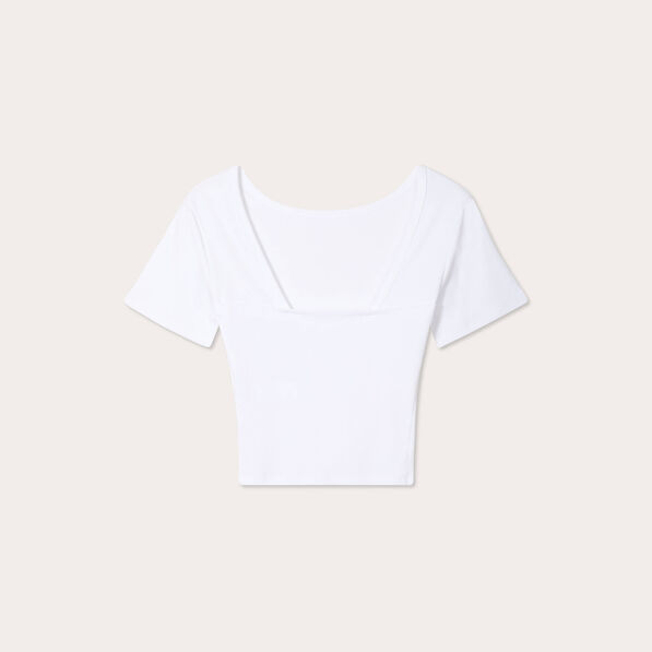 T-shirt manches courtes blanc femme