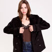 Caban col tailleur manches longues noir femme