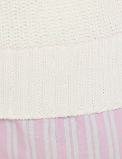 Pull chemise 2-en-1 ecru femme
