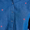 Chemise droite en jean col am&eacute;ricain denim stone femme