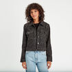 Veste boutonnée tweed noir femme