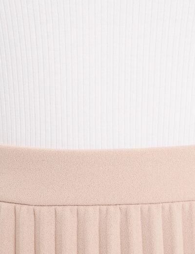 Robe droite plissée sable femme