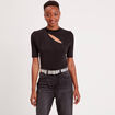 T-shirt avec ouverture noir femme
