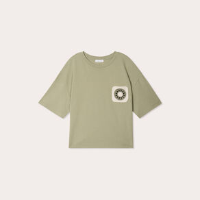 T-shirt manches courtes vert kaki femme