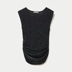 Top ajust&eacute; col rond manches courtes noir femme