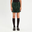 Jupe-short moulante velours vert foncé femme