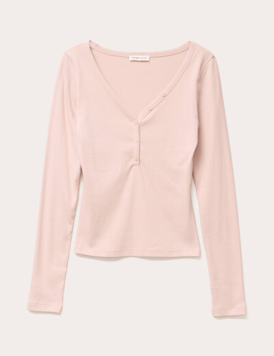 T-shirt manches longues vieux rose femme