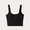 Débardeur cropped bretelles noir femme