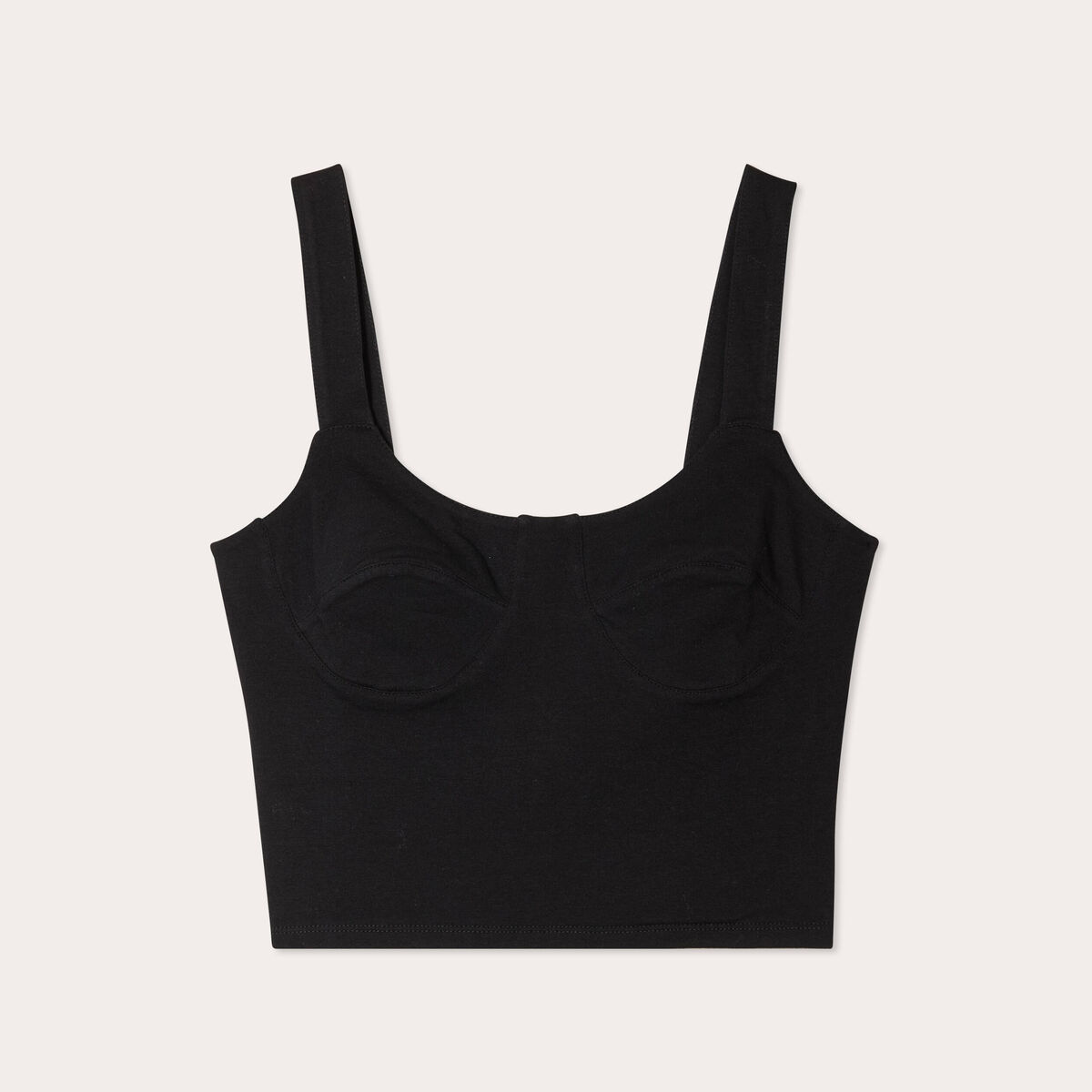 Débardeur cropped bretelles noir femme
