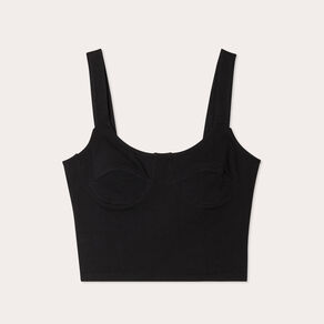 Débardeur cropped bretelles noir femme