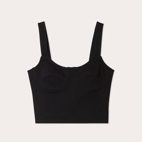 debardeur cropped bretelles noir femme Débardeur cropped bretelles noir femme