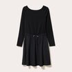 Robe courte droite col bateau noir femme