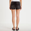 Short en jean avec broderie denim noir femme