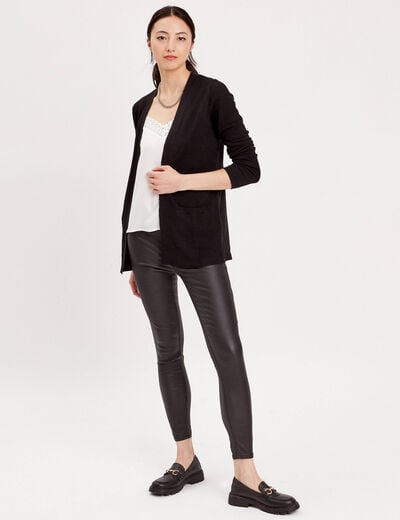 Gilet manches longues noir femme