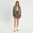 Veste matelassée zippée vert kaki femme