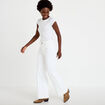 Jean wide leg taille haute denim blanc femme