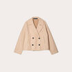 Caban court boutonné beige femme