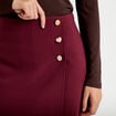 Jupe-short &eacute;vas&eacute;e taille haute bordeaux femme