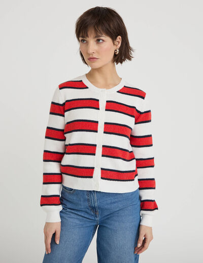 Gilet manches longues blanc femme