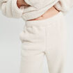 Pantalon effet polaire ecru femme