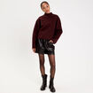 Sweat col montant rouge fonc&eacute; femme