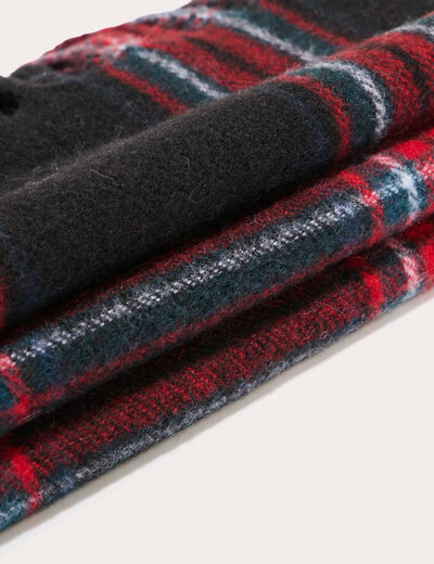 &Eacute;charpe plaid noir femme
