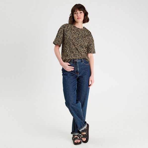 T-shirt manches courtes beige femme