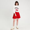 Jupe-short évasée rouge femme