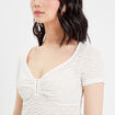 T-shirt manches courtes ecru femme
