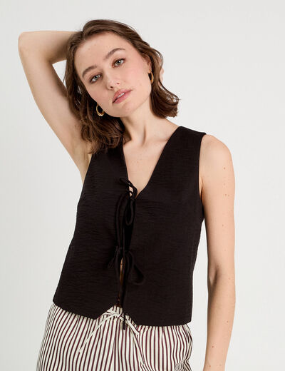 Gilet sans manches noir femme