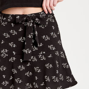 Jupe-short évasée noir femme