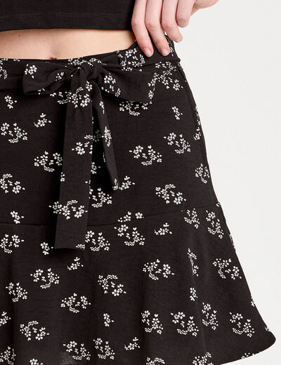 Jupe-short évasée noir femme