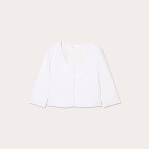 Veste courte détails noeuds blanc femme