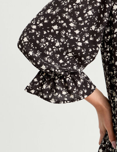 Robe droite manches 3/4 blanc femme