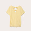 T-shirt noeuds dos jaune clair femme