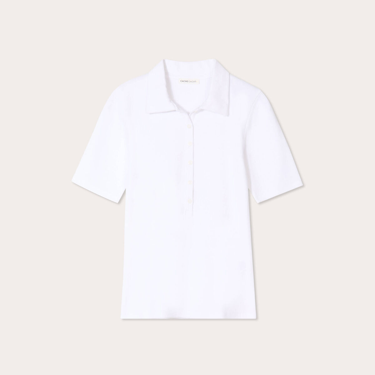 Polo manches courtes blanc femme