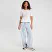 Blouse manches courtes ecru femme