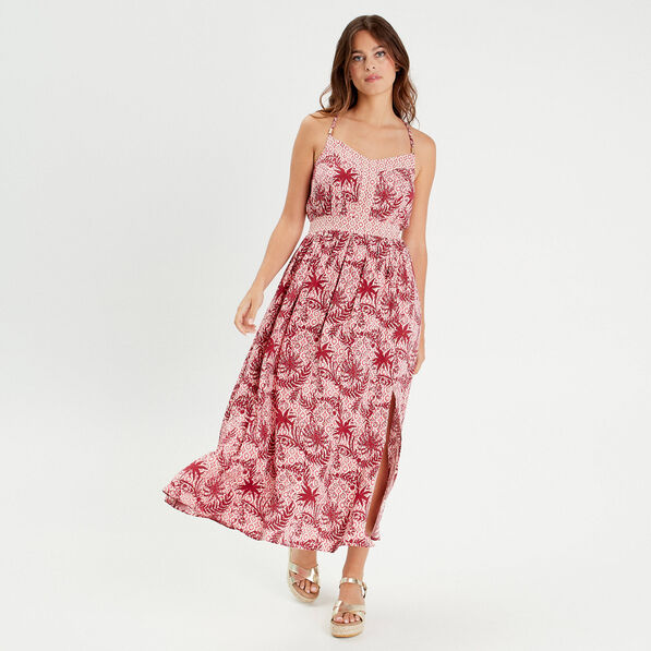 robe longue evasee bretelles blanc femme Robe longue évasée bretelles blanc femme