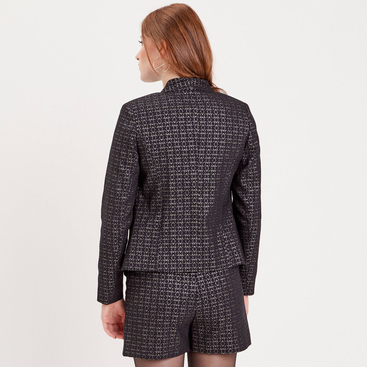 Veste blazer ajustée bleu marine femme