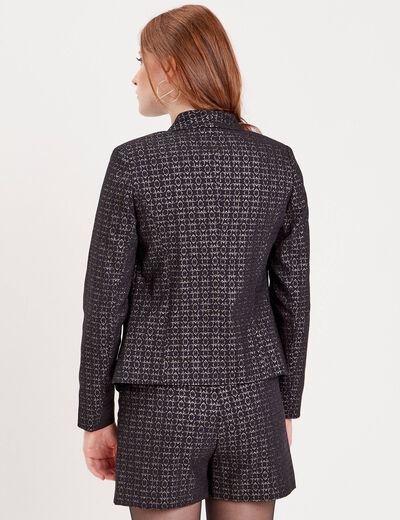 Veste blazer ajustée bleu marine femme