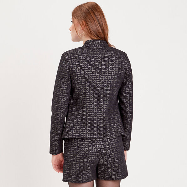 Veste blazer ajustée bleu marine femme