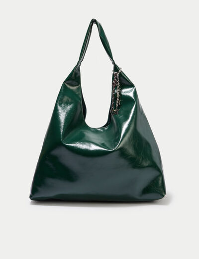 Sac avec pendentif charms vert fonc&eacute; femme